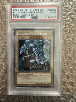 PSA 9 Blue Eyes White Dragon SBCB-EN087 Secret Rare Speed Duel Battle City Box - Image 1