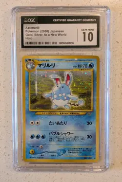 Azumarill 2000 Japanese Neo Genesis Holo Rare #184 Pokemon Card - CGC 10 - Image 1