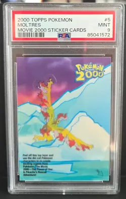 PSA 9 2000 Topps Pokemon Movie Sticker Card #9 Moltres (G30) - Image 1