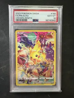 Pokemon Pikachu TCG Crown Zenith Holo Card 160/159 PSA 10 - Image 1