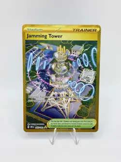 Pokemon TCG Jamming Tower Destined Rivals Gold Trainer Card 243/182 Holo NM/MINT - Image 1