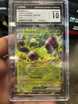 RARE Pokemon TCG CGC GEM MINT 10 Arboliva Ex Destined Rivals 023/182 Holo Card - Image 1