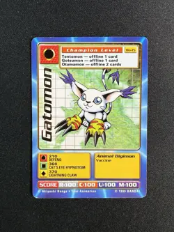 1999 Gatomon Bo-15 Series 1 Booster Digimon Card Digi-Battle Bandai TCG - Image 1