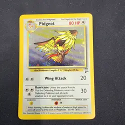 Holo Pidgeot Vintage Base Set 2 14/130 HP Pokemon TCG Card With SWIRL - Image 1