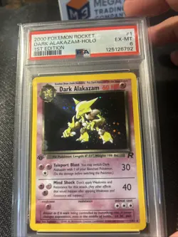 Pokemon Dark Alakazam 1st Edition 2000 PSA 6 1/82 Holo Swirl Rare Card - Image 3