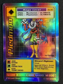 Piedmon BO-42 1st Edition Digimon Digi Battle Series 1 Card 1999 Bandai - Image 2