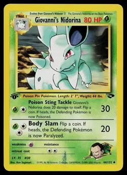 Pokemon Card - Giovanni's Nidorina Gym Challenge 44/132 1st Edition - Image 1