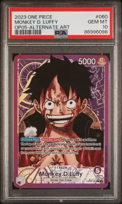 One Piece Card Game TCG OP05-060 Monkey.D.Luffy Alt Art Leader PSA 10 - Image 1