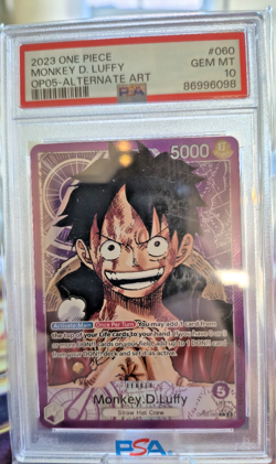 One Piece Card Game TCG OP05-060 Monkey.D.Luffy Alt Art Leader PSA 10 - Image 5