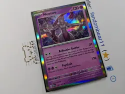 Mewtwo HOLO RARE card 150/165 Scarlet & Violet 151 Pokemon 2023 LP - Image 3