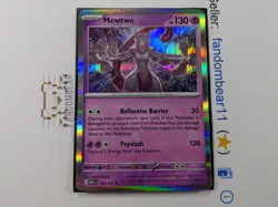 Mewtwo HOLO RARE card 150/165 Scarlet & Violet 151 Pokemon 2023 LP - Image 5