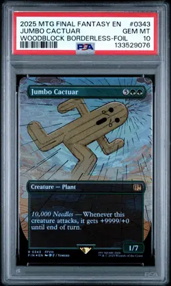 2025 MTG Final Fantasy Jumbo Cactuar Foil #343 + Titanic Ultimatum - PSA 10 - Image 1