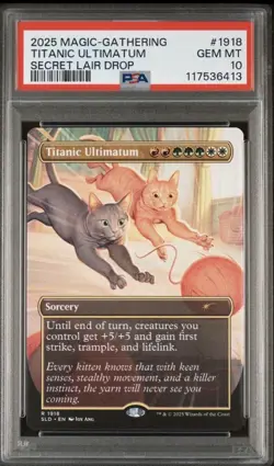 2025 MTG Final Fantasy Jumbo Cactuar Foil #343 + Titanic Ultimatum - PSA 10 - Image 2