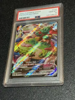 PSA 10 Pokemon Snorlax Vmax Full Art Sword & Shield SWSH01 142/202 GEM MINT 💎 - Image 3