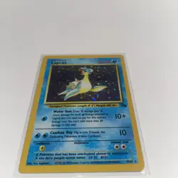 LAPRAS HOLO POKEMON FOSSIL SET MP FOIL HAS SCRATCHES 10/62 - Image 1