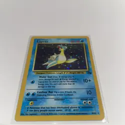 LAPRAS HOLO POKEMON FOSSIL SET MP FOIL HAS SCRATCHES 10/62 - Image 2