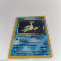 LAPRAS HOLO POKEMON FOSSIL SET MP FOIL HAS SCRATCHES 10/62 - Image 3