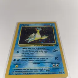 LAPRAS HOLO POKEMON FOSSIL SET MP FOIL HAS SCRATCHES 10/62 - Image 4