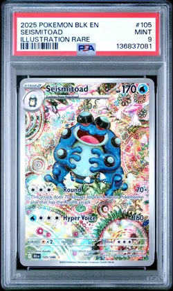 2025 POKEMON SV BLACK BOLT - BLK EN #105/086 SEISMITOAD ILLUSTRATION RARE PSA 9 - Image 1