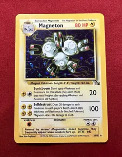 Pokemon TCG Magneton 11/62 Fossil Unlimited Holo Rare - Image 2