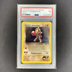 Rocket’s Hitmonchan 11/132 HOLO PSA 7 - 2000 Pokemon Gym Heroes NM - SWIRL - Image 1