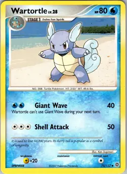 Wartortle Uncommon Secret Wonders 75/132 LP - Pokemon TCG - Image 1