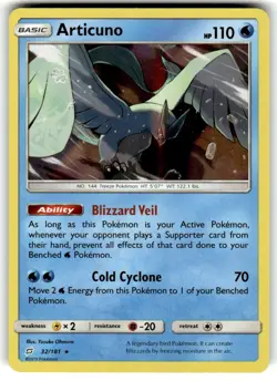 2019 Pokemon SM Team-Up 32/181 Articuno Holofoil M/NM - Image 1