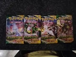 Evolving Skies Pokemon TCG Booster Packs Art Set (4 Packs) FACTORY SEALED - Image 1