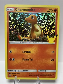 Pokemon Charmander Holo Card 2021 McDonald's 25th Anniversary Edition, Near Mint - Image 1