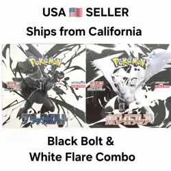 POKEMON BLACK BOLT & WHITE FLARE JAPAN BOOSTER BOX SET OF 2 SEALED USA w/ shrink - Image 1