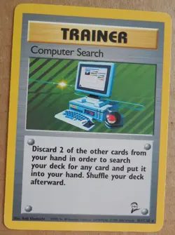 Computer Search 101/130 Rare Non-Holo Base 2 Set Pokemon Trainer Card NM/LP - Image 1