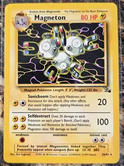 1999 Pokemon Fossil Rare Magneton 26 NM or Better - Image 1