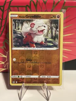 Hisuian Growlithe 083/196 Reverse Holo Pokemon Lost Origin LP - Image 1