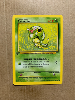 1st Edition SPANISH Caterpie 45/102 Base Set - Common Pokemon Card - NM/Mint - Image 1