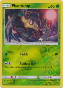 POKEMON CARD REVERSE HOLO PHANTUMP 6/145 NO 708 STUMP POKEMON TCG CCG - Image 1