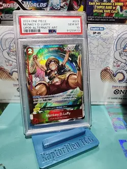 PSA 10 Monkey D Luffy Alt Art OP06-013 Wings of Captain One Piece English Card - Image 1