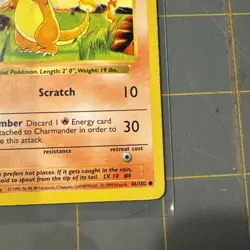 Pokemon TCG Base Set Shadowless Charmander Card 046/102 Common Regular - Image 4