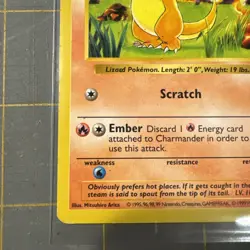 Pokemon TCG Base Set Shadowless Charmander Card 046/102 Common Regular - Image 5