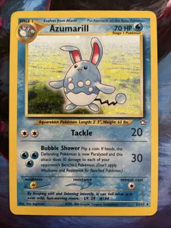 Pokemon TCG Azumarill Neo Genesis Holo Card 2/111 - Image 1