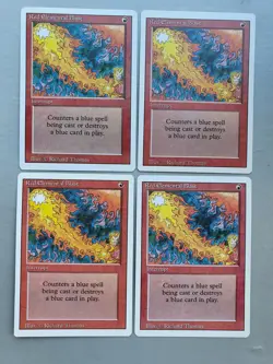 Red Elemental Blast x4 PLAYSET, MTG Revised /3rd Ed(1994) Common Red Instant NM - Image 1