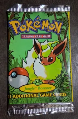 1999 Pokemon jungle booster pack Flareon artwork WOTC factory sealed new - Image 1