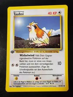 Pokemon Base Set 1st Edition German Pidgey (Taubsi) 57/102 (NM) - Image 1
