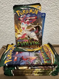 (10) Pokemon TCG Sword/Shield Evolving Skies Booster Packs - LOT of (10) - NEW - Image 1
