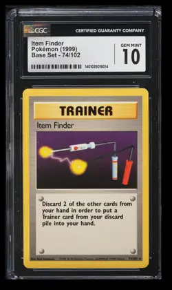 1999 Pokemon Base Set Item Finder CGC 10 English #74/102 Rare - Image 1