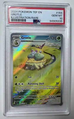 2024 Pokemon TEF EN Grotle PSA 10 GEM ILLUSTRATION RARE FULL ART 164/162 - Image 1