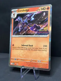 Pokemon Ceruledge Phantasmal Flames PreRelease STAFF Promo 014 Holo NM - Image 3