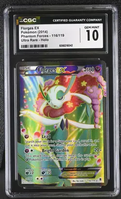 CGC 10 GEM MINT Florges EX Phantom Forces 116/119 Ultra Rare Holo Pokemon Card - Image 1