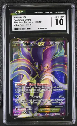 CGC 10 GEM MINT Malamar EX Phantom Forces 115/119 Ultra Rare Holo Pokemon Card - Image 1