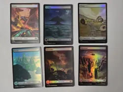 6 (FOIL) Full Art Basic Lands MTG Assorted Card Lot - Image 1