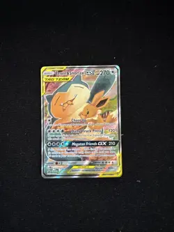 Pokemon TCG Eevee & Snorlax-GX SM169 Full Art Black Star Promo card - Image 1